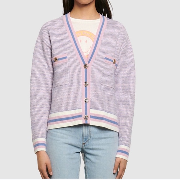 sandro pink cardigan